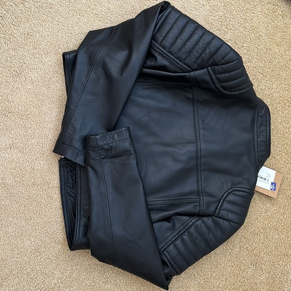 Cropped leather jacket - Picture 4 of 4